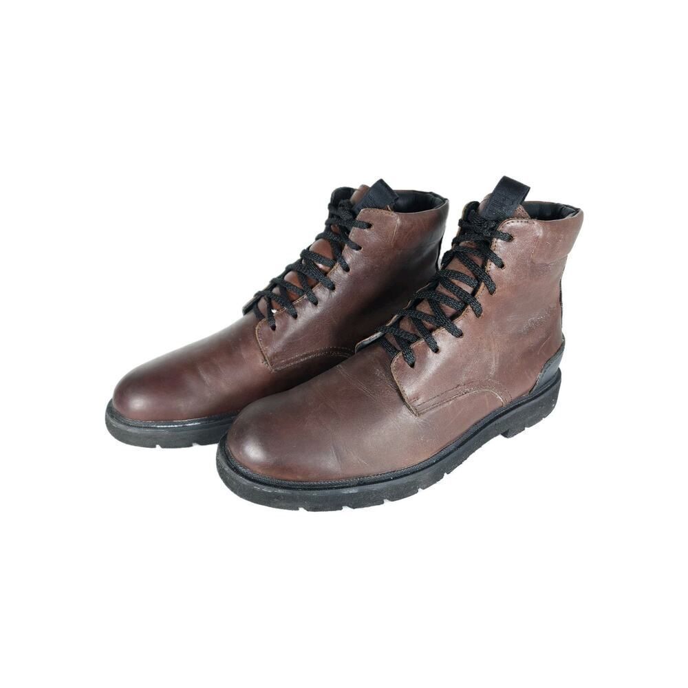 FRYE Men's Terra US 9,5 Cognac Brown Leather Lace-Up Chukka Combat Boots